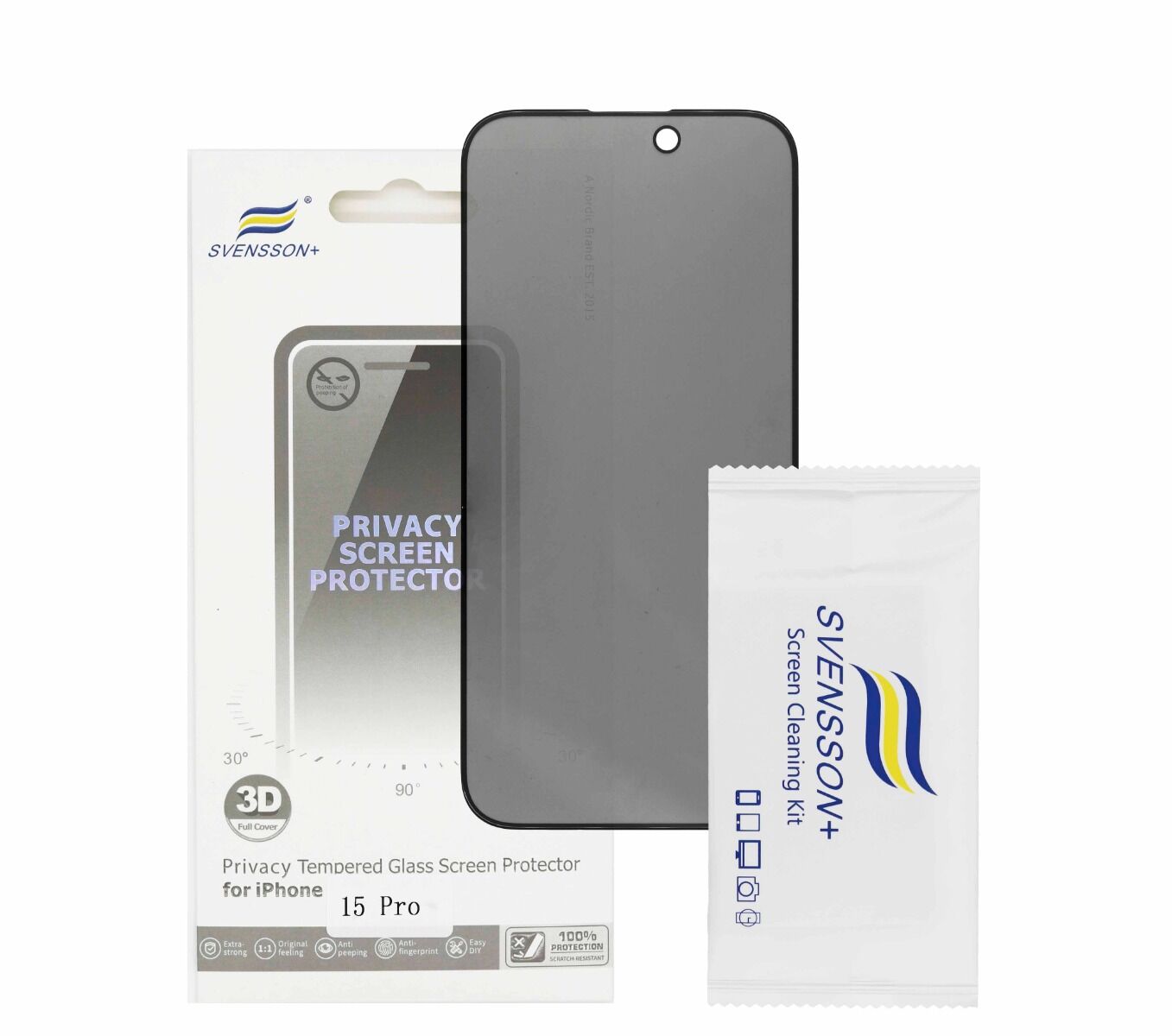 Iphone 15 Panssarilasi yksityisyydensuoja - Svensson+