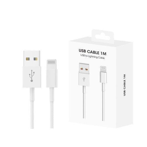 USB-A–Lightning-lataus- ja tiedonsiirtokaapeli Apple iPhonelle, 1 m – valkoinen
