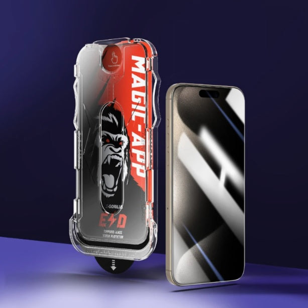 Iphone 15 Pro Max Panssarilasi - Yksityisyydensuoja ja asennuskehikko mukana