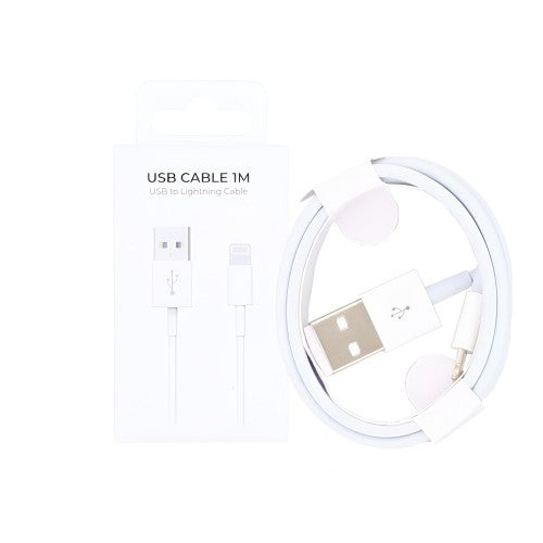 USB-A–Lightning-lataus- ja tiedonsiirtokaapeli Apple iPhonelle, 1 m – valkoinen