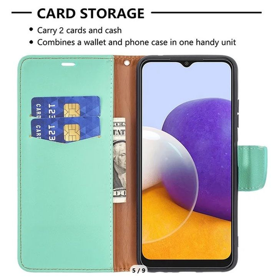 Samsung Galaxy A22 5G SUOJAKUORI - Lompakkomalli